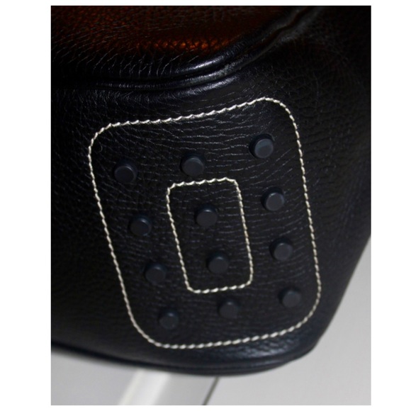 TOD’S Large Milky Bag W/ Feet Black Leather Shoulder Bag Hobo Style EUC - Picture 7 of 8